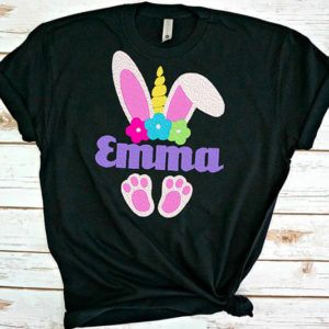 bunny unicorn embroidery name
