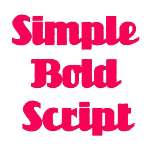 Simple Bold Script Font embroidery