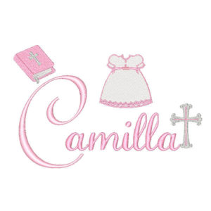 Girl Baptism Embroidery bible