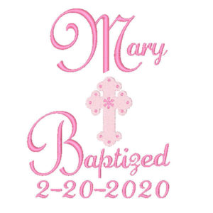 Girl Baptism embroidery designs set