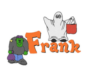 Happy Halloween Embroidery frankstein