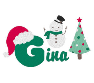 Santa Hat Embroidery snowman