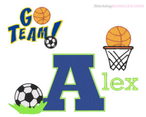 all star basketball soccer embroidery