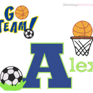 all star basketball soccer embroidery