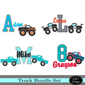 Boys Monster Truck Embroidery