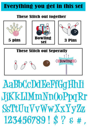 bowling embroidery set