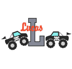 Boys Monster Truck machine Embroidery