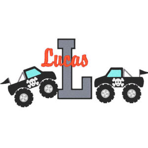 Boys Monster Truck machine Embroidery