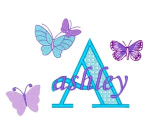 butterfly embroidery set font