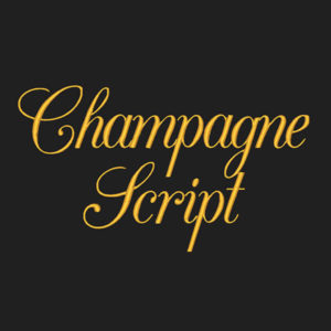 Champagne Script Font embroidery
