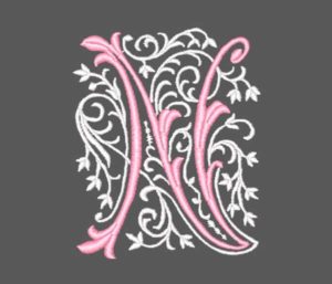 Flourish Swirl Monogram Machine Embroidery