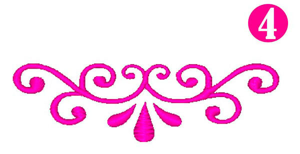 pink scroll frame clip art