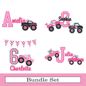 Girls Monster Truck Embroidery