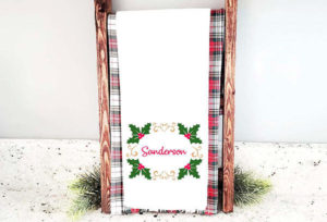 Christmas Holly Frame Embroidery design