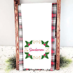 Christmas Holly Frame Embroidery design