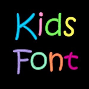 Kids machine embroidery font