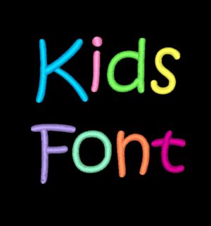 Kids machine embroidery font