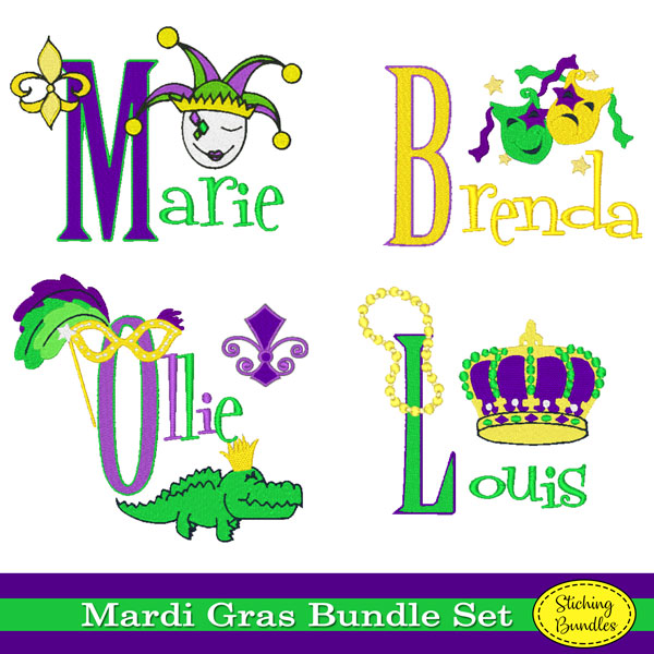 86 Mardi Gras Embroidery - LelesDesigns