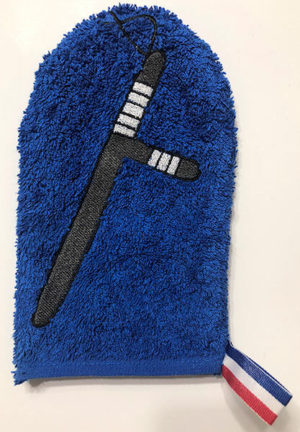 Police Hooded Towel ITH Baton Mitt embroidery
