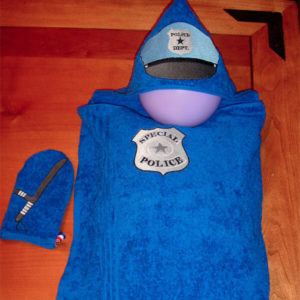 Police Hooded Towel embroidery designs