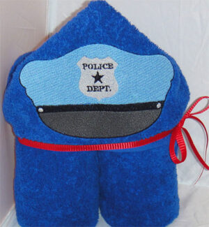 Police Hooded Towel ITH embroidery