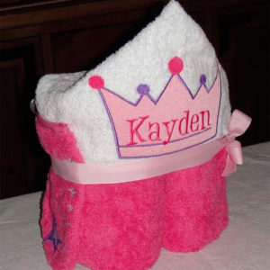 princess towel hooded embroidery crown