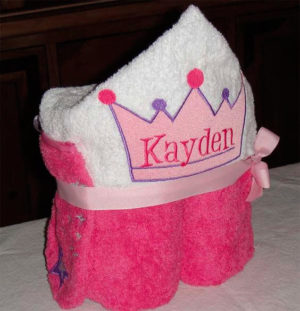 princess towel hooded embroidery crown