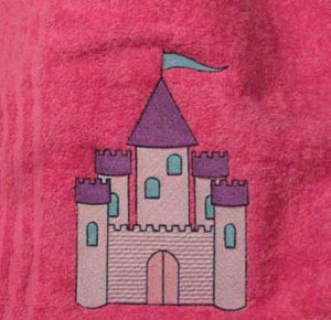 princess towel hooded machine embroidery castle