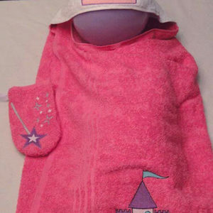 princess towel hooded machine embroidery