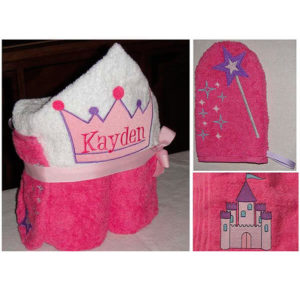 Princess Hooded Towel ITH Mitt