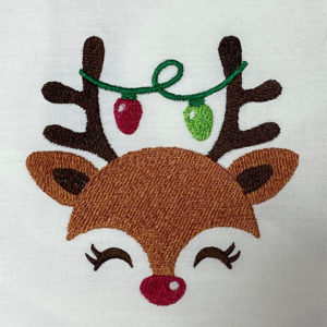 Rudolph Eyelash Embroidery design