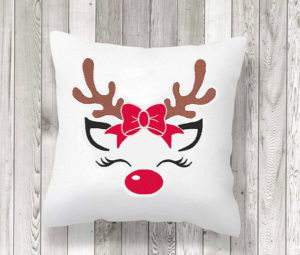 Rudolph Bow Embroidery designs