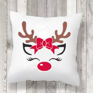 Rudolph Bow Embroidery designs