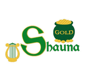 St Pattys Embroidery gold