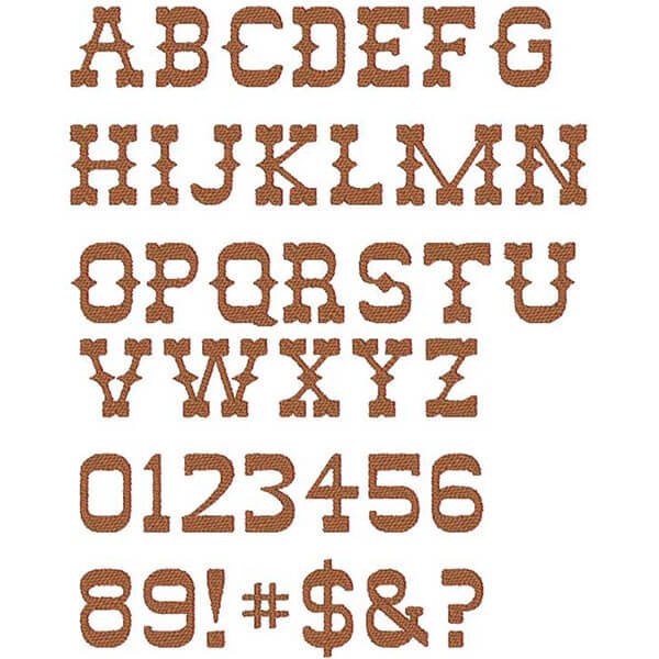 4 Western Fonts Embroidery - LelesDesigns