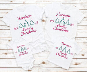 Christmas tree 2023 embroidery family