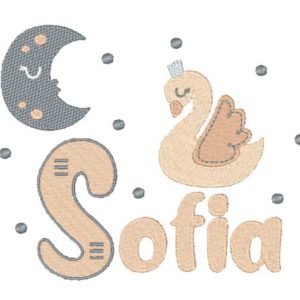 Boho Nursery Embroidery swan