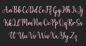 signature embroidery font