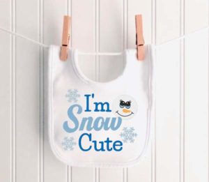 10 I'm Snow Cute Embroidery bib