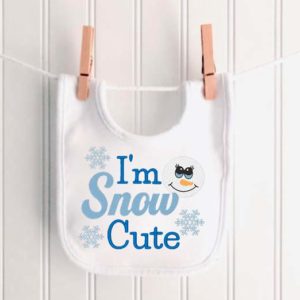 10 I'm Snow Cute Embroidery bib