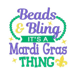 Mardi Gras Beads Embroidery