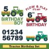 Tractor Birthday Embroidery
