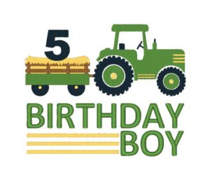 Tractor Birthday Boy Embroidery