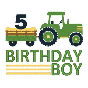 Tractor Birthday Boy Embroidery