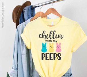 chillin peeps embroidery shirt