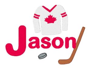 Canada Day Embroidery hockey