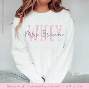 fh embroidery font wifey