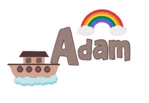 noah ark embroidery boat