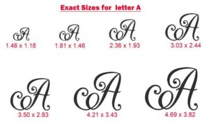 Swirly Script Embroidery letter A