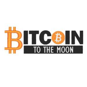 Bitcoin to the moon Embroidery